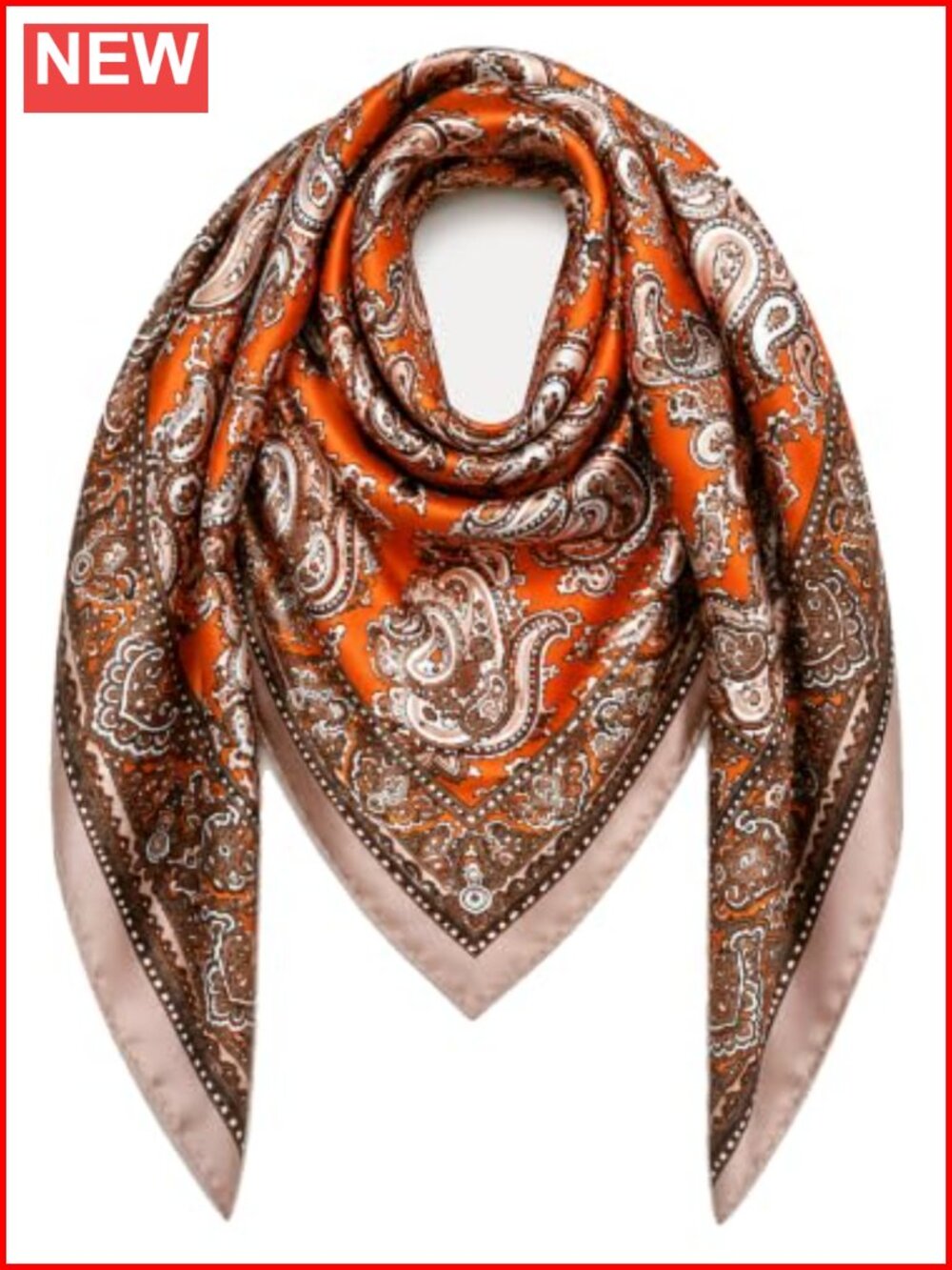Polyester Satin Head Scarf 35.4 Inch Square Hair Wrap Bandana